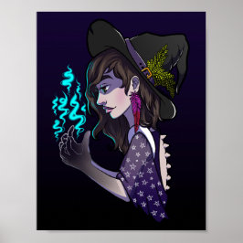 Heks van Onzichtbaarheid Tiener Meisje Anime Illus Poster