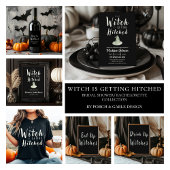 Heks Verloven Zwart Halloween Wijn Etiket
