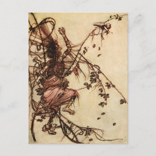 Heks Verstrikt in Doornen door Arthur Rackham Briefkaart (Voorkant)