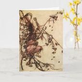Heks verstrikt in doornen door Arthur Rackham Kaart (Gele Bloem)