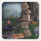 heks vierkante sticker (Voorkant)