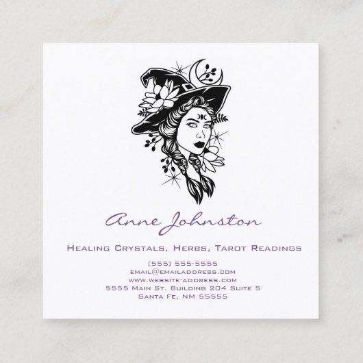 heks vierkante visitekaartje (Achterkant)