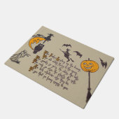 Heks Vleermuis Uil Zwarte Kat Jack O' Lantern Deurmat (Schuin)