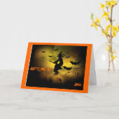 HEKS VLIEGEN DOOR CUSTOM HAPPY HALLOWEEN KAART (Gele Bloem)