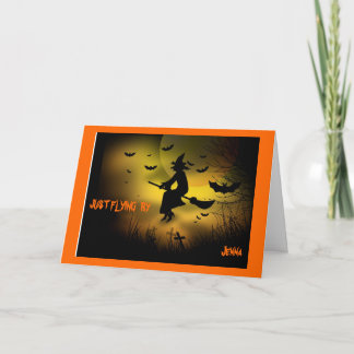 HEKS VLIEGEN DOOR CUSTOM HAPPY HALLOWEEN KAART
