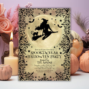 Heks Vliegen over de sterren Volwassen Halloween P Kaart