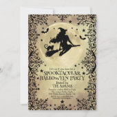 Heks Vliegen over de sterren Volwassen Halloween P Kaart (Voorkant)