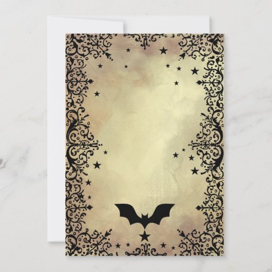 Heks Vliegen over de sterren Volwassen Halloween P Kaart (Achterkant)