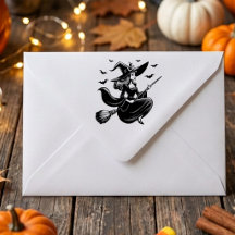 Heks vliegen Vintage Retro Halloween