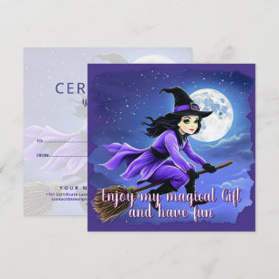 Heks vliegend op een bezem - Wicca Halloween 1