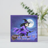 Heks vliegend op een bezem - Wicca Halloween 1 (Staand voorkant)