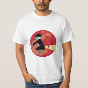 Heks vliegend 's nachts t-shirt
