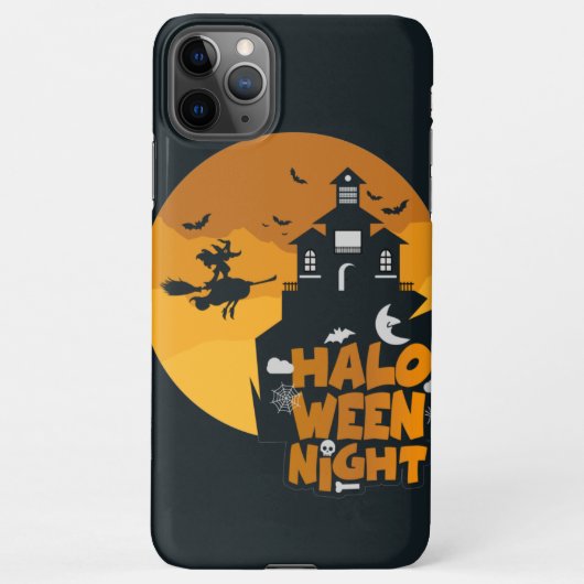  heks vliegende bezem tegen volle maan iPhone hoesje (Achterkant)