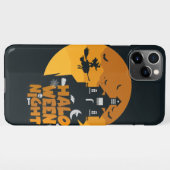  heks vliegende bezem tegen volle maan iPhone hoesje (Achterkant horizontaal)