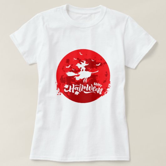  heks vliegende kamer in Red Night T-shirt (Design voorkant)