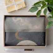 Heks vliegt op bezem over volle maan tissuepapier (Geschenk)