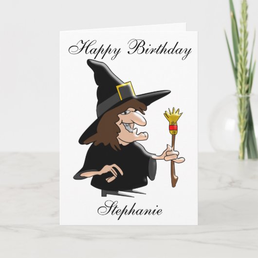 Heks voegt alleen naam verjaardag toe kaart (Voorkant)