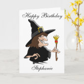 Heks voegt alleen naam verjaardag toe kaart (Gele Bloem)