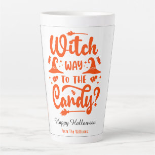Heks Waarheen Naar De Snoep Bewerkbare Kleur Hallo Latte Mok