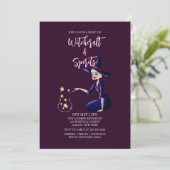 Heks Wand Magic Gouache Halloween Kostuum Party Kaart (Staand voorkant)