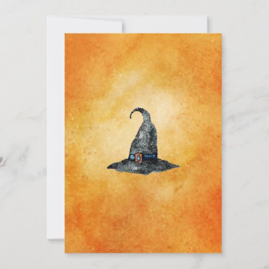 Heks waterverf Halloween vrijgezellenfeest Kaart (Achterkant)