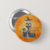 Heks waterverf Halloween vrijgezellenfeest Ronde Button 5,7 Cm (Voorkant /achterkant)