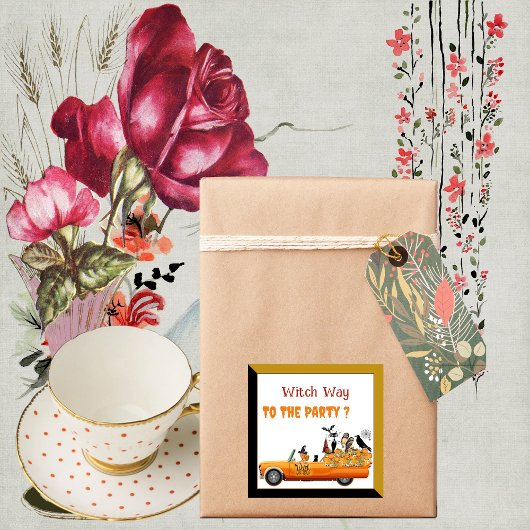 Heks Weg naar de Halloween-feest Crew Kat Vleermui Sticker