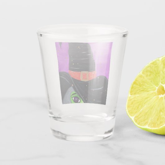 Heks Weg naar Halloween Shot Glas (Achterkant)