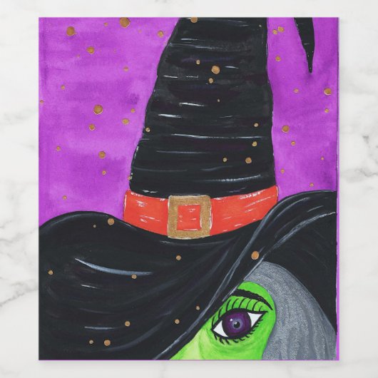 Heks Weg naar Halloween Wijn Etiket (Enkel label)