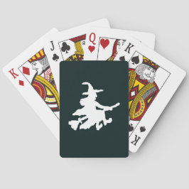 Heks Wit op Zwart Vliegend Pokerkaarten