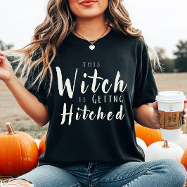 Heks Wordt Getrouwd Halloween Bruid Zwart T-shirt