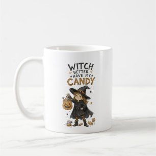 Heks, zorg dat je mijn snoep hebt Halloween-illust Koffiemok