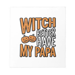 Heks Zou Mijn Papa Halloween Vader Shirt Desi Hebb Notitieblok