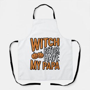 Heks Zou Mijn Papa Halloween Vader Shirt Desi Hebb Schort