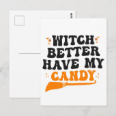 Heks Zou Mijn Snoep Maar Betere Hebben Grappige Gr Briefkaart (Voorkant / Achterkant)