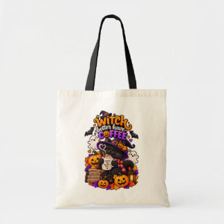 Heks Zou M'n Koffie Maar Meenemen Schattige Hallow Tote Bag