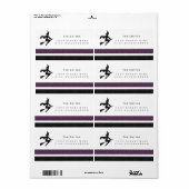 Heks Zwart en paarse strepen adreslabel Etiket (Full Sheet)