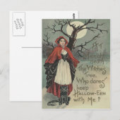 Heks Zwart Kat Vollemaan Briefkaart (Voorkant / Achterkant)