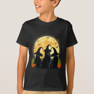 Heks Zwarte Kat En Volle Maan Pompoen Halloween T-shirt