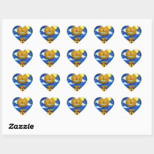 HEKS, ZWARTE KAT IN HETE LUCHTBALLON FOLK ART HUMO HART STICKER