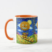 HEKS, ZWARTE KAT IN HETE LUCHTBALLON FOLK ART HUMO MOK (Links)