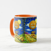 HEKS, ZWARTE KAT IN HETE LUCHTBALLON FOLK ART HUMO MOK (Voorkant links)