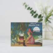 Heks Zwarte Kat Ketel Briefkaart (Staand voorkant)