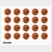 Heks & Zwarte Kat op Maan - Halloween Sticker (Vel)