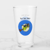 Heks Zwarte Kat Vliegen voorbij Maan bezem Sterren Glas (Achterkant)