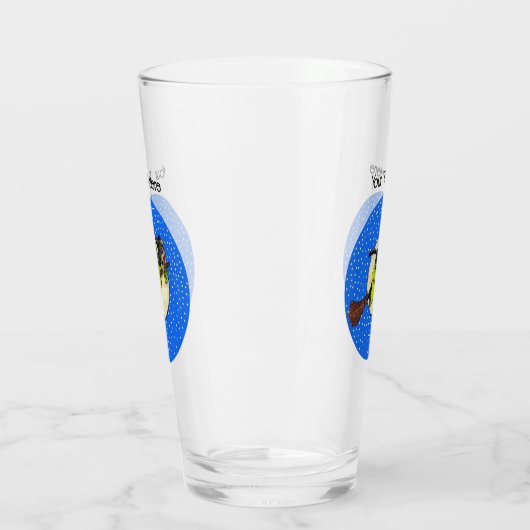 Heks Zwarte Kat Vliegen voorbij Maan bezem Sterren Glas (Links)