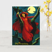 Heks & Zwarte Katten Kaart (Gele Bloem)