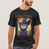 Heksachtige kat Halloween T-shirt (Voorkant)