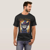 Heksachtige kat Halloween T-shirt (Voorkant volledig)