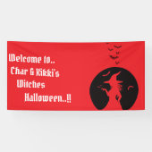 Heksen alleen Halloween feest Spandoek (Horizontaal)